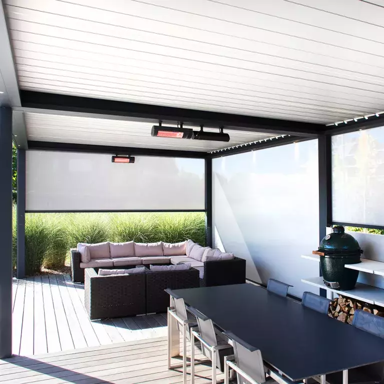 Brustor B200 XL patio roof with slats
