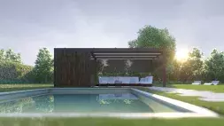 B720 Glas- en lamellendak zwembad