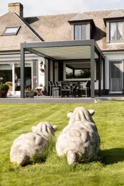 Brustor B200 (XL) lamellendak overkapping | RAL 7016 ST l RAL 9016 ST