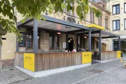 Project Horecazaak Amfora: Brustor Lamellendak B200 (XL): Frame: RAL 7016 | Lamellen: RAL 9016