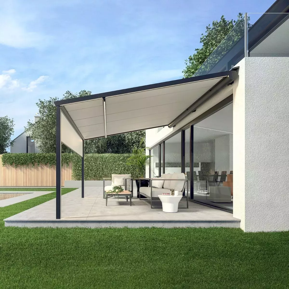 Brustor B128 pergola met doekdak