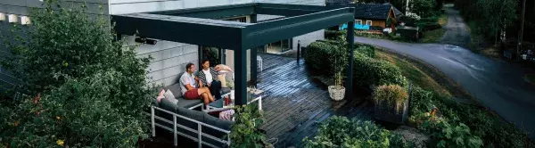 Brustor B300 pergola met openschuifbaar doekdak