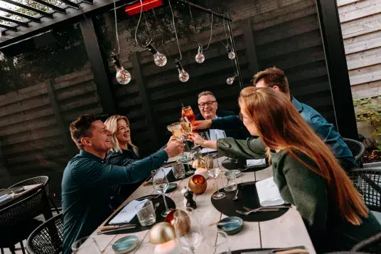 Delightful dining under the covered terrace of Kwizien restaurant